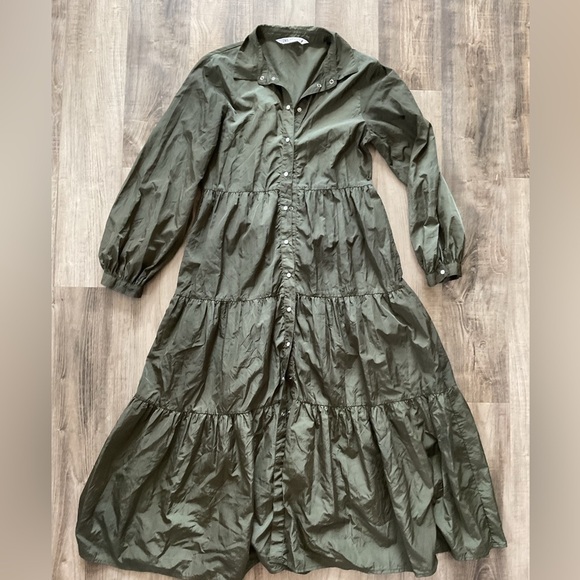 Zara Gathered Midi Dress XS - Picture 4 of 8